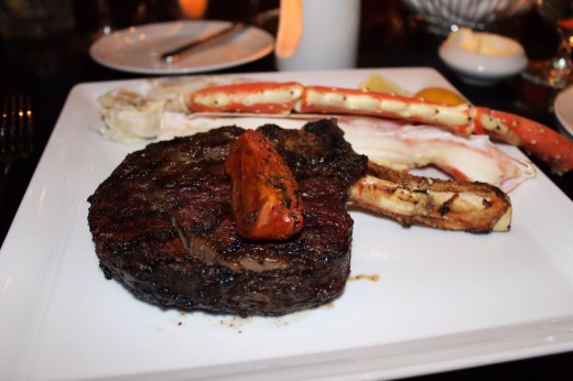 Bone-in Ribeye Steak with King Crab Legs