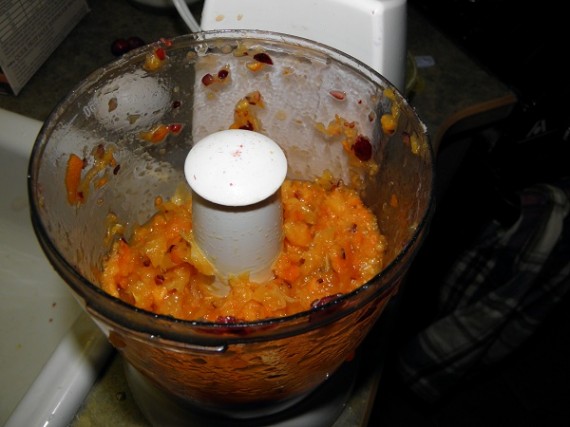 process tangerines until peel is shredded