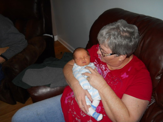 Granny gets a turn at holding him~!