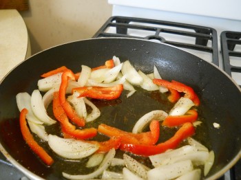 red peppers and onion