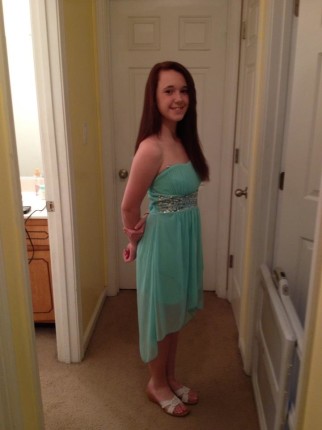 Sarah going to her homecoming dance. She's 14 now.