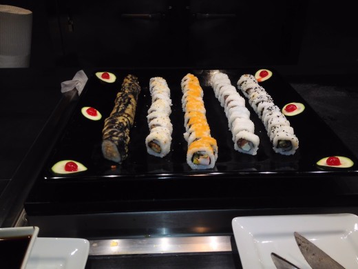 Sushi, made on site for the buffet.