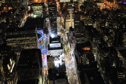 Looking down at the traffic on 5th Avenue from the 86th floor. 