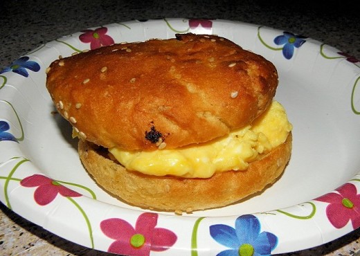 My Egg and Cheese sandwich on a Canyon Bakehouse Gluten Free Bun